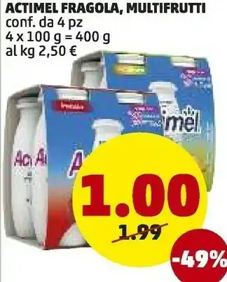 PENNY Danone Actimel Fragola 400 G(ml) offerta