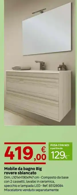Mobile Da Bagno Big Rovere Sbiancato