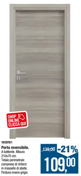 Cfadda Porta reversibile 210x70cm offerta