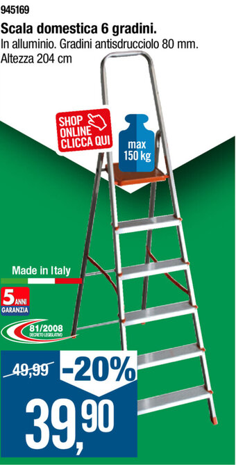 Cfadda Scala domestica 6 gradini offerta