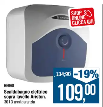 Scaldabagno elettrico sopra lavello Ariston