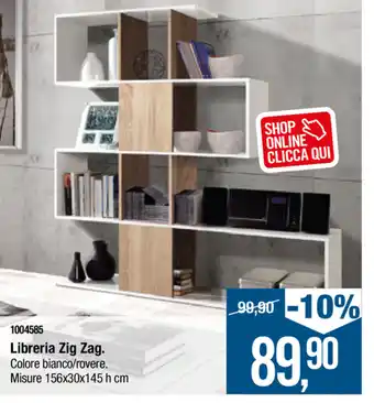 Cfadda Libreria Zig Zag 156x30x145h cm offerta