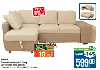 Cfadda Divano letto angolate Stacy 247x157x94h cm offerta