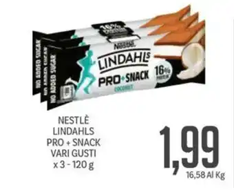 Supermercati Piccolo NESTLÈ LINDAHLS PRO + SNACK VARI GUSTI x 3-120 g offerta