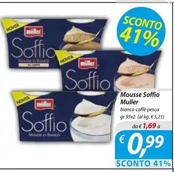 DiMeglio Mousse Soffio Muller bianco-caffè-pesca gr.95x2 offerta