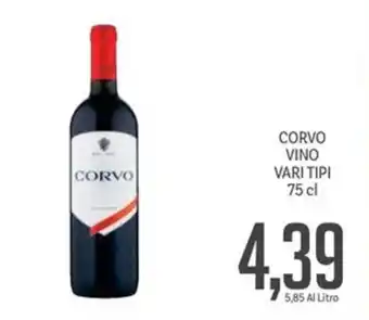 Supermercati Piccolo CORVO VINO VARI TIPI 75 cl offerta
