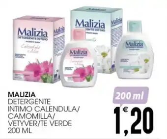 MALIZIA DETERGENTE INTIMO CALENDULA/ CAMOMILLA/ VETYVER/TE VERDE 200 ML
