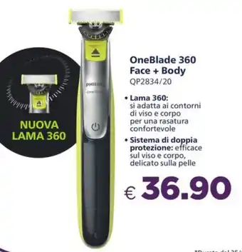 Acqua & Sapone PHILIPS OneBlade 360 Face + Body QP2834/20 offerta