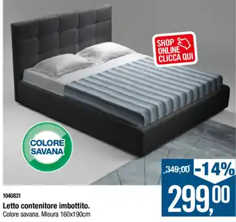Cfadda Letto contenitore imbottito 160x190cm offerta