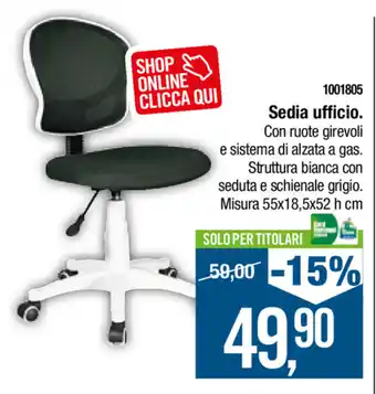 Cfadda Sedia ufficio 55x18,5x52h cm offerta