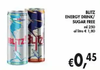 BLITZ ENERGY DRINK/ SUGAR FREE ml 250