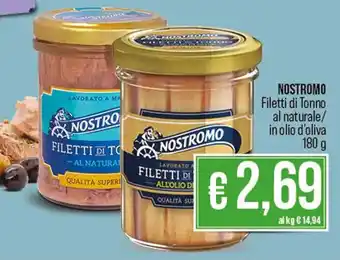 In Coop NOSTROMO Filetti di Tonno al naturale/ in olio d'oliva 180 g offerta