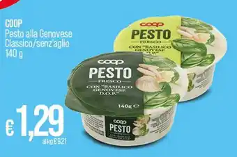 In Coop COOP Pesto alla Genovese Classico/senz'aglio 140 g offerta