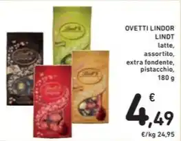 Spazio Conad OVETTI LINDOR LINDT latte 180 g offerta