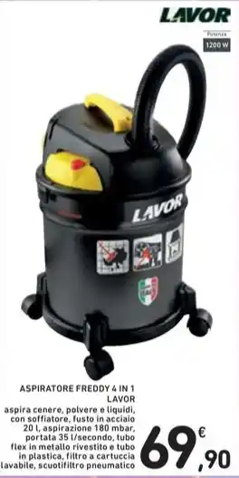 Spazio Conad ASPIRATORE FREDDY 4 IN 1 LAVOR offerta