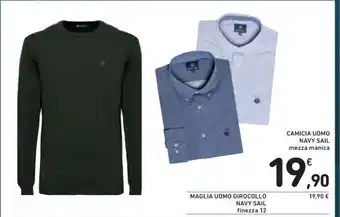 Spazio Conad CAMICIA UOMO NAVY SAIL mezza manica offerta