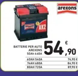 Spazio Conad BATTERIE PER AUTO AREXONS 50Ah 440A offerta
