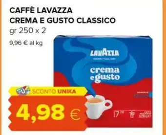 Tigre CAFFÈ LAVAZZA CREMA E GUSTO CLASSICO gr 250 x 2 offerta