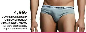 Coop Givova Confezione 2 Slip/ 2 Boxer Uomo/ Ragazzo offerta
