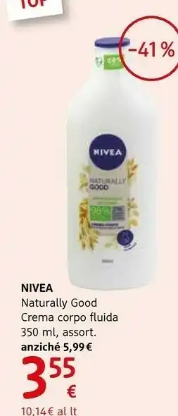 dm drogerie markt Nivea Naturally Good Crema Corpo Fluida offerta