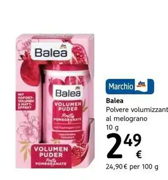 dm drogerie markt Balea Polvere Volumizzante Al Melograno offerta