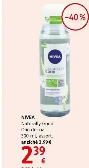 dm drogerie markt Nivea Naturally Good Olio Doccia offerta