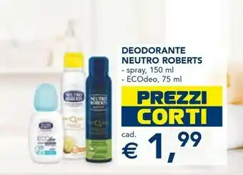 Esselunga Neutro Roberts Deodorante offerta