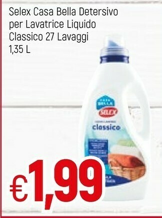 Famila Selex Casa Bella Detersivo Per Lavatrice Liquido Classico 27 Lavaggi offerta