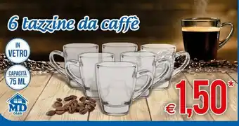 MD Discount 6 Tazine Da Caffe In Vetro offerta