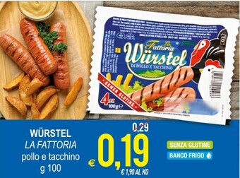 MD Discount La Fattoria Wurstel Di Pollo E Tacchino 4 Pz 100 G(ml) offerta