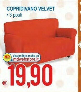 MD Discount Copridivano Velvet 3 Posti offerta