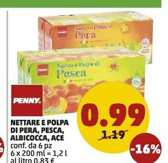 PENNY Penny Nettare E Polpa Di Pera offerta