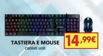 MEGA TASTIERA E MOUSE cablati usb offerta