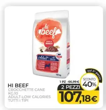 Arcaplanet HI BEEF CROCCHETTE CANE KG.10 ADULT-LOW CALORIES TUTTI I TIPI offerta