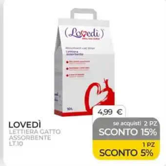 Arcaplanet LOVEDÌ LETTIERA GATTO ASSORBENTE LT.10 offerta