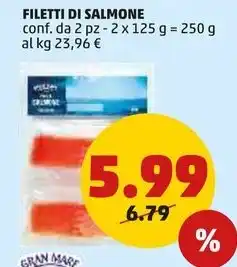 PENNY FILETTI DI SALMONE conf. da 2 pz - 2 x 125 g offerta