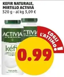 PENNY KEFIR NATURALE, MIRTILLO ACTIVIA 320 g offerta