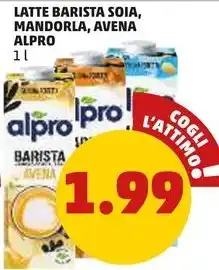 PENNY LATTE BARISTA SOIA, MANDORLA, AVENA ALPRO 1 l offerta
