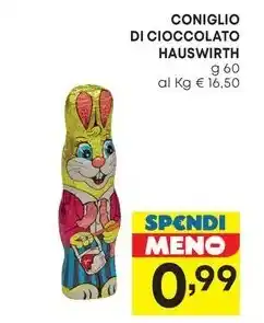 Pam CONIGLIO DI CIOCCOLATO HAUSWIRTH g60 offerta