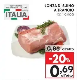 Pam LONZA DI SUINO A TRANCIO offerta