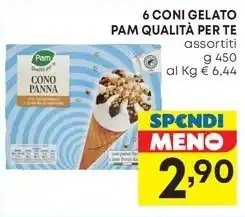 Pam 6 CONI GELATO PAM QUALITÀ PER TE offerta
