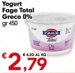 Despar Yogurt Fage Total Greco 0% offerta