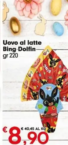 Despar Uovo al latte Bing Dolfin gr 220 offerta