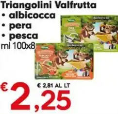Despar Triangolini Valfrutta pesca ml 100x8 offerta