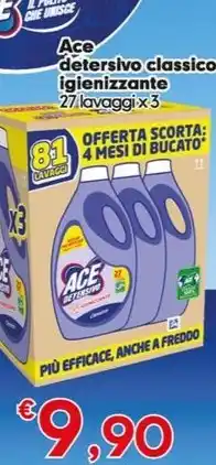 Despar Ace detersivo classico Igienizzante 27 lavaggi x 3 offerta