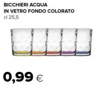 Tigre BICCHIERI ACQUA IN VETRO FONDO COLORATO cl 25,5 offerta