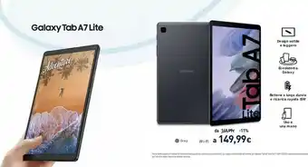 Unieuro Samsung Galaxy Tab A7 Lite SM-T220N 32 GB 22,1 Cm (8.7") 3 GB Wi-Fi 5 (802.11ac) Grigio offerta