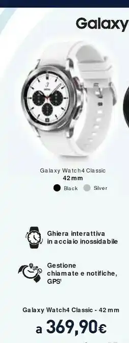 Unieuro Samsung Galaxy Watch4 Classic Smartwatch Ghiera Interattiva Acciaio Inossidabile 42mm Memoria 16GB Silver offerta