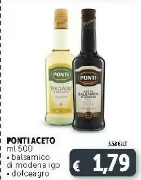 Deco Supermercati Ponti Aceto Balsamico Di Modena 500 G(ml) offerta