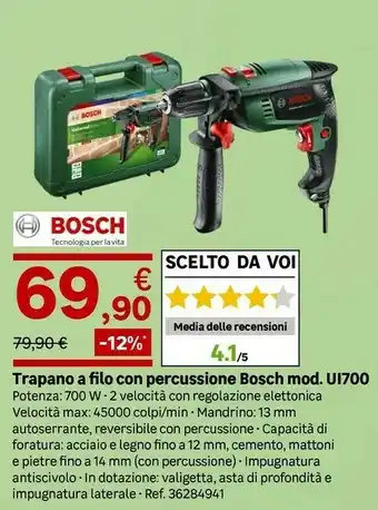 Bosch Trapano A Filo Con Percussione Bosch Mod. UI700